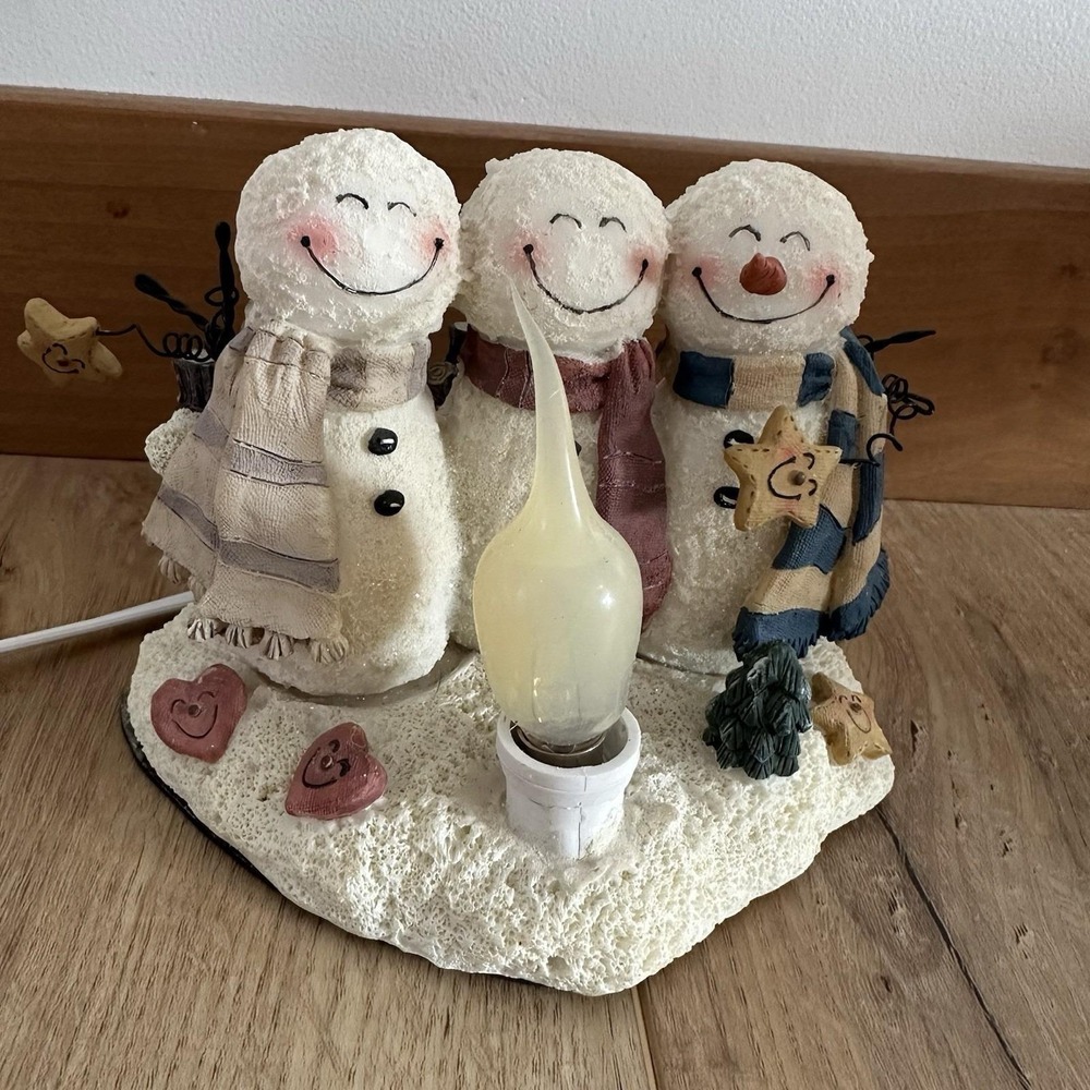 VTG Crazy‎ Mountain Snowman Figurine Night Light Lamp Winter Christmas Plug In